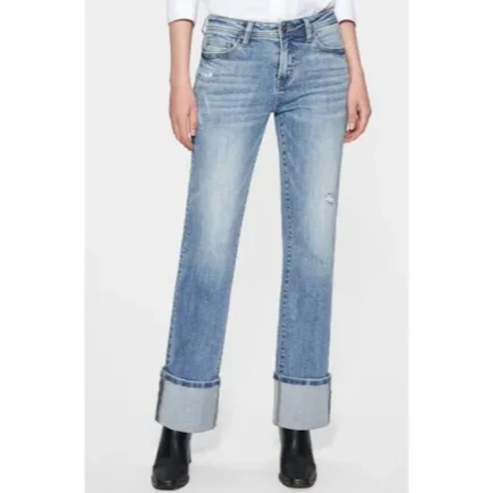 Bayeas size 28 Flora Deep Cuff Straight Jeans Women's